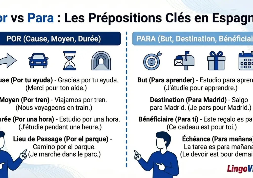 différence entre por et para espagnol