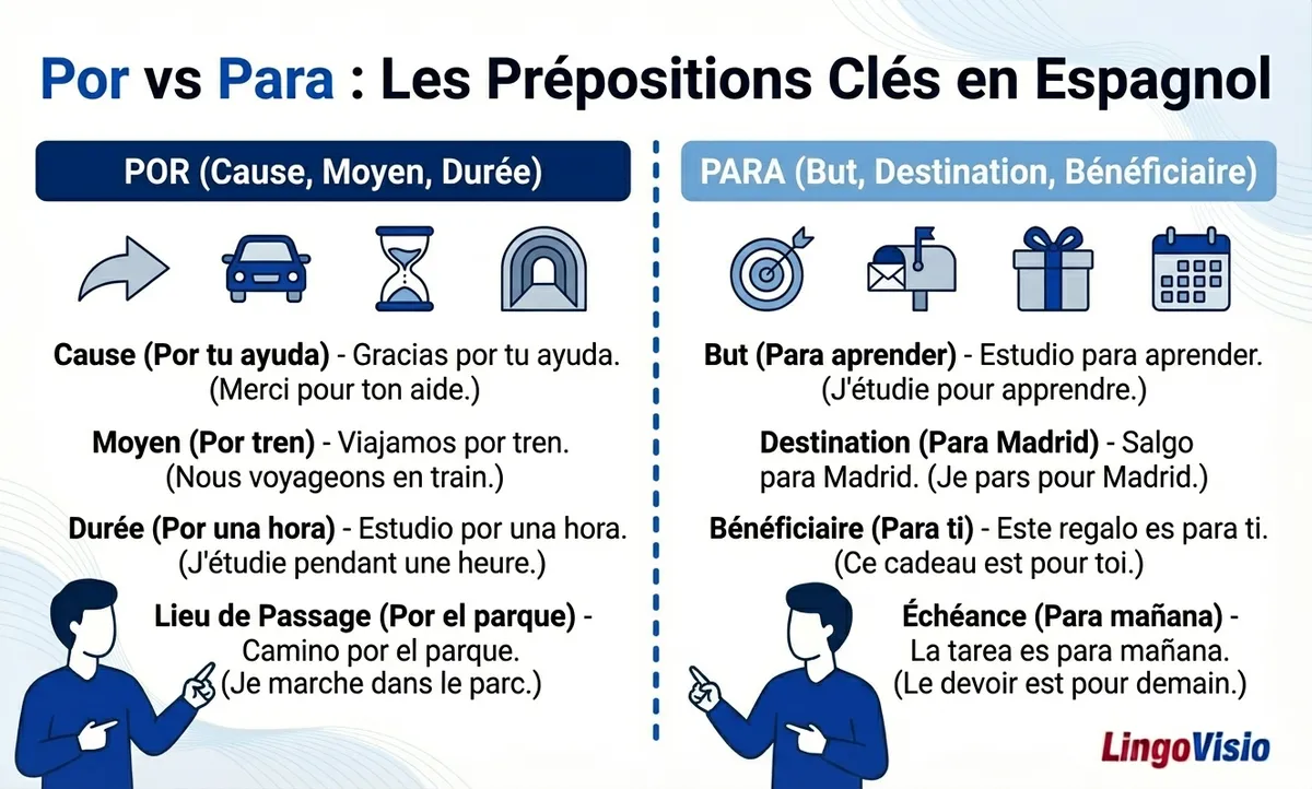 différence entre por et para espagnol