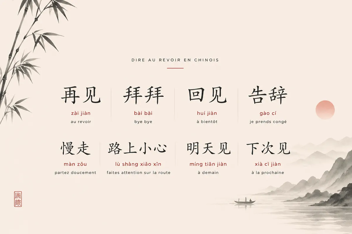 chinois comment dire au revoir